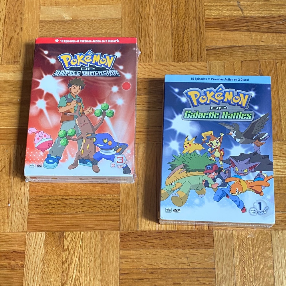 Pokemon Battle Dimension & Galactic Battles DVD Set - Red and Blue Covers